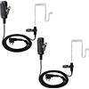 UAYESOK Auricolare Cuffia con tubo acustico per sorveglianza di sicurezza della polizia con microfono PTT Microfono per 2 pin Motorola CP040 CP140 Hytera TC-580 TC-610 Midland (confezione da 2)