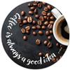 younikat Tappetino per mouse con motivo caffè | Ø 22 cm rotondo | Mousepad dimensione standard, antiscivolo | Pausa caffè | dv1462