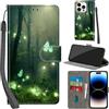 Haninsuze Cover per iPhone 14 Pro, Farfalla | Pelle PU Portafoglio, Porta Carte, Magnetica, Libro, Antiurto Custodia