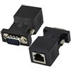 AAOTOKK Adattatore da VGA a RJ45, da RJ45 femmina a VGA maschio a 15 pin Cat5, Cat6, Cat7, Ethernet, supporta trasmissione video 720P, 1080I, 1080P, per video multimediali (confezione da 2)