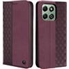 CXTcase Custodia a libro per Honor X6b 4G, in pelle PU, TPU, colore: rosso vino
