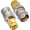 BOOBRIE BNC SMA connettore coassiale 2 pezzi da SMA maschio a BNC femmina coassiale a bassa perdita adattatore per antenne HF, dispositivi WLAN, dispositivi radio Ham, scanner, SDR
