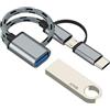 HOYULLI Adattatore USB C Micro USB maschio a OTG 3.0 Female (2 in 1) per connettori Apple Cavo Stick Type C Android Connector per iPad per iPhone 16 15 Pro Max compatibile con Samsung S25 Tablet Camera