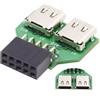 chenyang Intestazione pannello frontale USB 2.0 9Pin/10Pin 1 a 2 Adattatore di estensione scheda madre USB C femmina