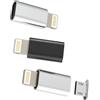 HOYULLI Adattatore micro USB da dado a connettore Lightning (3 pezzi) per iPhone 14 13 12 Pro Max Android cavo di ricarica per Apple MFi Certified Lighting Caricabatterie dati convertitore per iPad ricarica