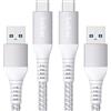Belker Maxonar 2 pezzi Cavo di ricarica rapida USB C 10Gbit/s dati USB A Cavo per auto Android QC3.0 Cavo di trasferimento dati caricatore rapido 3.1A per Samsung Note20 Galaxy S23 Z Flip5 Pixel8 1M argento