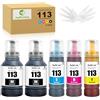 JoyPrinting 113 Pigment Ink Bottle Ricambio per Epson 113 Compatibile con EcoTank ECOTANK ET-5150/ET-5170/ET-5800/ET-5185/ET-5805/ET-5850/ET-5855/ET-5880/ET-16150/ET-16600/ET-1666 05/ET-16685