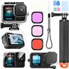 ShipeeKin Kit di accessori per Gopro Hero 13 custodia impermeabile | impugnatura galleggiante, 2 set pellicola protettiva, guaina in silicone, filtri rossi, inserti anti-appannamento
