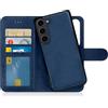 MyGadget Cover per Samsung Galaxy S24 Plus - Custodia Libretto Magnetica - Portafoglio Flip Wallet Case - Porta Carte in Similpelle PU Removibile Blu Scuro