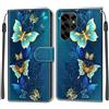 KENHONER Custodia per Samsung Galaxy S25 Ultra, Farfalla | Portafoglio Pelle PU, Magnetica, Resistente Agli Urti, Scomparto Carte Credito, Pieghevole, Flip Libro, Motivo