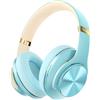 DOQAUS Cuffie Bluetooth over-ear, cuffie wireless con microfono, 90 ore di riproduzione, 3 modalità di equalizzazione, cuffie pieghevoli senza fili con morbida proteina di memoria, Bluetooth 5.0, per