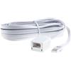 Ancable - Cavo di prolunga telefonico BT, 5 m, da maschio a femmina, cavo di prolunga dritto a 6 pin, per telefono fisso BT UK, casa e ufficio, fax, modem, extender a 6 fili