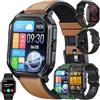 MYSHUN Smartwatch Uomo Chiamata Bluetooth e Risposta Vivavoce, 2,01" Smart Watch con 123 Sport Contapassi Cardiofrequenzimetro Sonno Notifiche Messaggi Orologio Fitness Tracker per Android iOS (Nero)