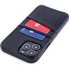 Dockem Custodia a Portafoglio per iPhone 13 Pro Max con Piastra Metallica Incorporata per Montaggio Magnetico e 2 Tasche Porta Carte di Credito: Pelle Sintetica (Exec M2, 6,7 pollici, Nero)