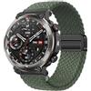GIOPUEY 22mm Cinturini Magnetica Compatibile con Blackview W50 Pro/W90 PRO, Cinturino in Morbido Nylon Intrecciato [Unisex] [Traspirante] - Green