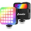 Zeadio Luce LED per Fotocamera RGB - Temperatura Colore 3000K-7000K & 6 Colori, CRI ≥95, Video Luce Portatile Tascabile per DSLR/Riprese su Tavolo/Selfie/Cellulare/Fotografia, Confezione da 1