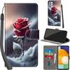 Haninsuze Cover per Samsung Galaxy A33 5G, Rose | Pelle PU Portafoglio, Porta Carte, Magnetica, Libro, Antiurto Custodia