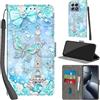 Haninsuze Cover per Xiaomi 14T Pro Custodia Cover Pelle Libro Portafoglio con Porta Carte Magnetica Protezione Antiurto Cuoio Flip Case Custodia, Torre