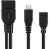 conecto CC20119 Cavo Adattatore USB OTG, Micro USB 2.0 Maschio a USB Femmina Tipo A + Connettore di Alimentazione (1 Pezzo), 0,20m