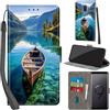 Haninsuze Cover per Samsung Galaxy S9 Plus Custodia Cover Pelle Libro Portafoglio con Porta Carte Magnetica Protezione Antiurto Cuoio Flip Case Custodia Cover per Samsung S9 Plus, barca