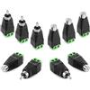POPPSTAR Spinotti RCA cinch (set adattatori RCA con 5 spine RCA / 5 prese RCA su morsettiera a 2-pin) DC Cinch connettori per cavi audio e video, telecamere TVCC, altoparlanti