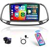 Hikity 2+64G Stereo Auto per Fiat DOBLO 2015/YENI KASA 2015 senza fili Carplay Android Auto Mirror Link, 9 Pollici Android Stereo Radio Bluetooth con GPS WIFI FM/RDS EQ SWC MIC Telecamera Posteriore