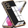 Kaywzo Cover per Samsung Galaxy A33 5G,Minimalismo Sottile Placcatura TPU Custodia,Design Antiurto a Quattro Angoli,Moda Brillanti Specchio Silicone Case Cover,Nero