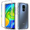 PANXIYUE Cover Compatibile con Xiaomi Redmi Note 9,360°Full Body Silicone TPU Protezione Resistente Custodia Cover per Xiaomi Redmi Note 9 4G(Transparent)