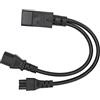 ASHATA Cavi di Alimentazione Splitter a Y, Cavo Adattatore Splitter da IEC 320 C14 Maschio a C13 C5 Femmina, Cavo Adattatore Splitter Cconverter 1 in 2 out Y, per Laptop