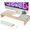Ejoyous Supporto per monitor in legno, supporto ergonomico per computer portatile, 50 x 20 x 7,7 cm (colore legno naturale)