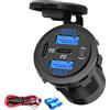 UNNESTAR 4 porte 12 V USB Outlet with ON Off Switch Dual USB PD Fast Charging Socket for Car Bus Vehicle Boat