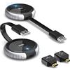 AIMIBO Trasmettitore e Ricevitore HDMI Senza Fili, 165FT/50M Trasmissione Video/Audio, 4K/5GHz Extender Kit per Laptop/Fotocamera/Blu-ray/PS5 a HDTV/Proiettore per Ufficio Scuola Chiesa, argento