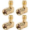 TengKo RP-SMA Maschio a RP-SMA Femmina pin Maschio Ad Angolo Retto 90 Gradi Adattatore Connettore RF (4 Pack)