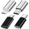 SELIACR Adattatori USB C(4 pezzi), USBC Maschio a Micro USB Femmina, USBC Femmina a MicroUSB Maschio, Compatibile con Smartphone, Tablet e Altri Dispositivi(Nero e Argento)