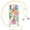Yoedge Cover con Cordino per iPhone 11, Custodia con Laccio Collana Regolabile Tracolla Aesthetic Estate Disegni, Morbida Silicone TPU Necklace Protettiva Corda Case per iPhone 11 6,1, Cocco