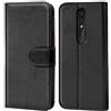 Verco custodia per Nokia 4.2, Case per Nokia 4.2 Cover PU Pelle Portafoglio Protettiva, Nero
