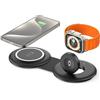 QING CAOQING Stazione di ricarica 2 in 1 compatibile con MagSafe pieghevole per viaggi Wireless Charger, stazione di ricarica induttiva da viaggio per iPhone 16/15/14/13 e Apple Watch | (nero)