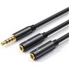 JZK 35CM sdoppiatore per cuffie da 3,5 mm, cavo adattatore Aux maschio placcato in oro a 2 femmine, sdoppiatore audio stereo a Y da 3,5 mm, per iPhone/iPod/iPad, per Samsung, lettore MP3, laptop