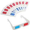LRMYS Occhiali di carta 3D per film, lenti rosse e ciano in cartone anaglifo bianco - piegati in custodia protettiva, per home theater DVD 3D videogiochi fumetti pubblicazioni Internet Images, 10 paia