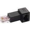 JSER Adattatore per cavo di rete/LAN/Ethernet, ad angolo retto di 90 gradi sinistro, tipo 8P8C/FTP/STP/UTP Cat 5e, da maschio a femmina