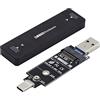 NFHK Combo Type-C e USB3.0 a NVME M-Key M.2 NGFF SATA SSD PCBA Case 2230/2242mm Adattatore RTL9210B Chipset