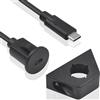 Duttek Cavo di montaggio a pannello USB Type C, USB Type C Male to Female Panel Flush Mount Extension Cable per auto, camion, barca, moto, cruscotto, lunghezza 1,5M