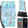 Haninsuze Cover per Huawei P10 Lite Custodia Cover Pelle Libro Portafoglio con Porta Carte Magnetica Protezione Antiurto Cuoio Flip Case Custodia Cover per Huawei P10 Lite, Torre