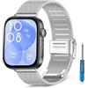 MaEiol Cinturino Metallo per Huawei Watch Fit 5/5 Pro/Huawei Watch Fit 4 Pro /4/3, Chiusura Rete Metallo Cintura Regolabile per Uomini Donne, Acciaio Inossidabile Ricambio Cinturino - Argento