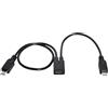 cablecc Cavo di prolunga da micro USB femmina a 2 micro USB maschio per S5 i9600 S4 I9500 Note2 N7100 S3 I9300 S2 9100