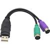 zdyCGTime Splitter di Conversione da USB Maschio a Doppio PS2 Femmina,Cavo di Conversione da Tastiera e Mouse,Adattatore da PS2 a USB,Support Win98/XP/7/8/8.1,ecc.(1Pezzo)