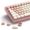LQXQ MOA Keycaps PBT Dye-Sublimation, 143 Tasti Set di Keycaps Personalizzati ANSI/ISO per Tastiera 61/64/68/84/87/100/104/108 Cherry MX Mechanical Keyboard, Rosa
