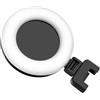 RISEOFLE Luce di riempimento a LED per selfie, 3 temperature di colore e 6 livelli di luminosità. Progettato per treppiedi della serie