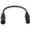 System-S Cavo audio XLR 30 cm, 3 poli, adattatore maschio a femmina, colore nero