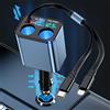 ROCKETEK Caricabatterie Auto 80W Sdoppiatore 2 Presa Accendisigari Splitter per 12V/24V, Retrattile Caricatore con Cavi Retrattili e Display di Tensione per i-Phone 15 14 13 12/iPad/Samsung/Xiaomi,GPS,Dash Cam